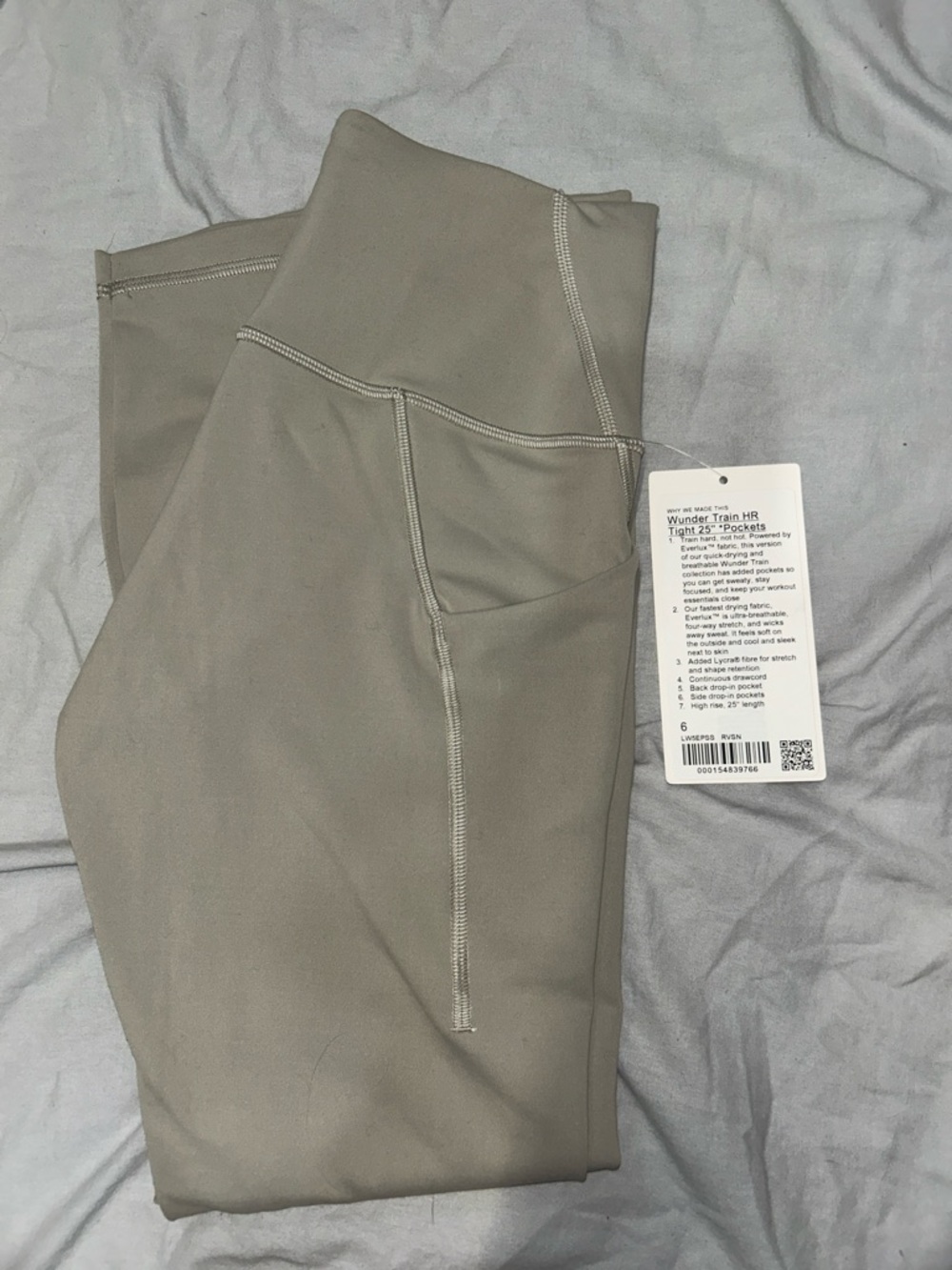 Lululemon High-Rise Leggings in Light Gray